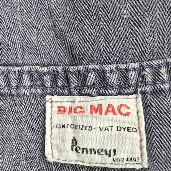 Vintage Penneys Big Mac Coveralls Mens 40L Gray Sanforized Herringbone Twill 50s - Picture 2 of 16